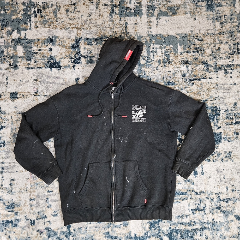 Dixxon Full Zip Hoodie Sweatshirt Men’s L Black Working Class Heroes Distressed - Picture 2 of 13